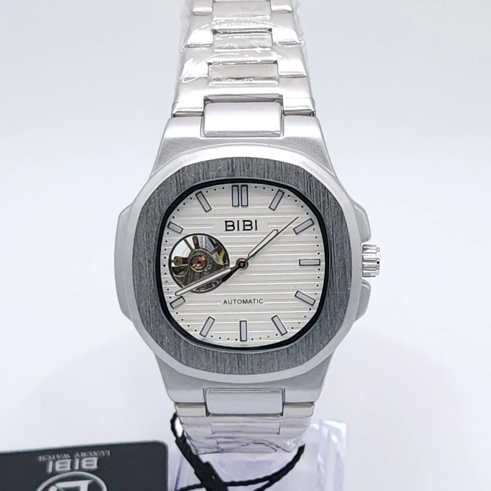 BIBI‎ Automatic Octagon Watch Silver 42mm